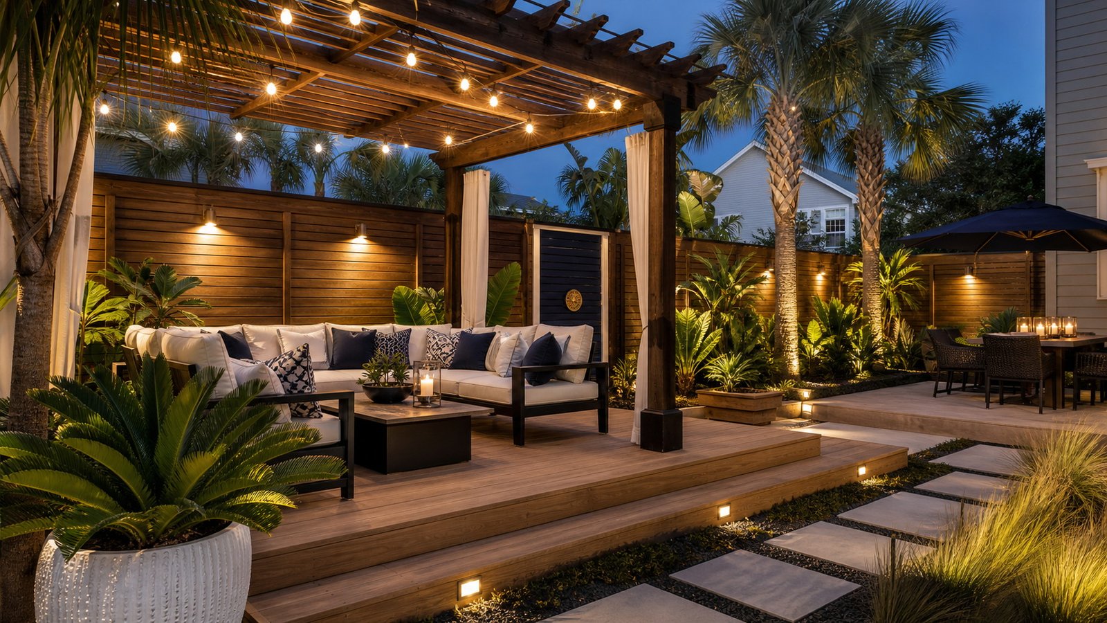 Outdoor living ideas article preview with premium Pensacola backyard design